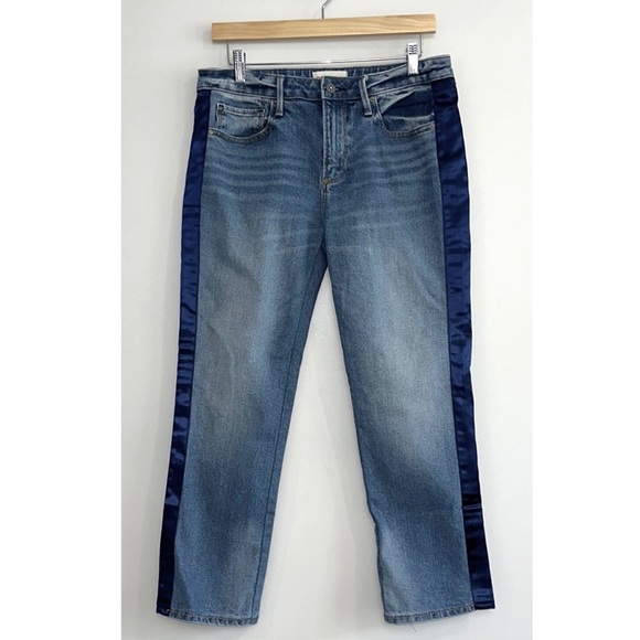 DRIFTWOOD Candace Crop Straight Blue Satin Stripe - Picture 3 of 10